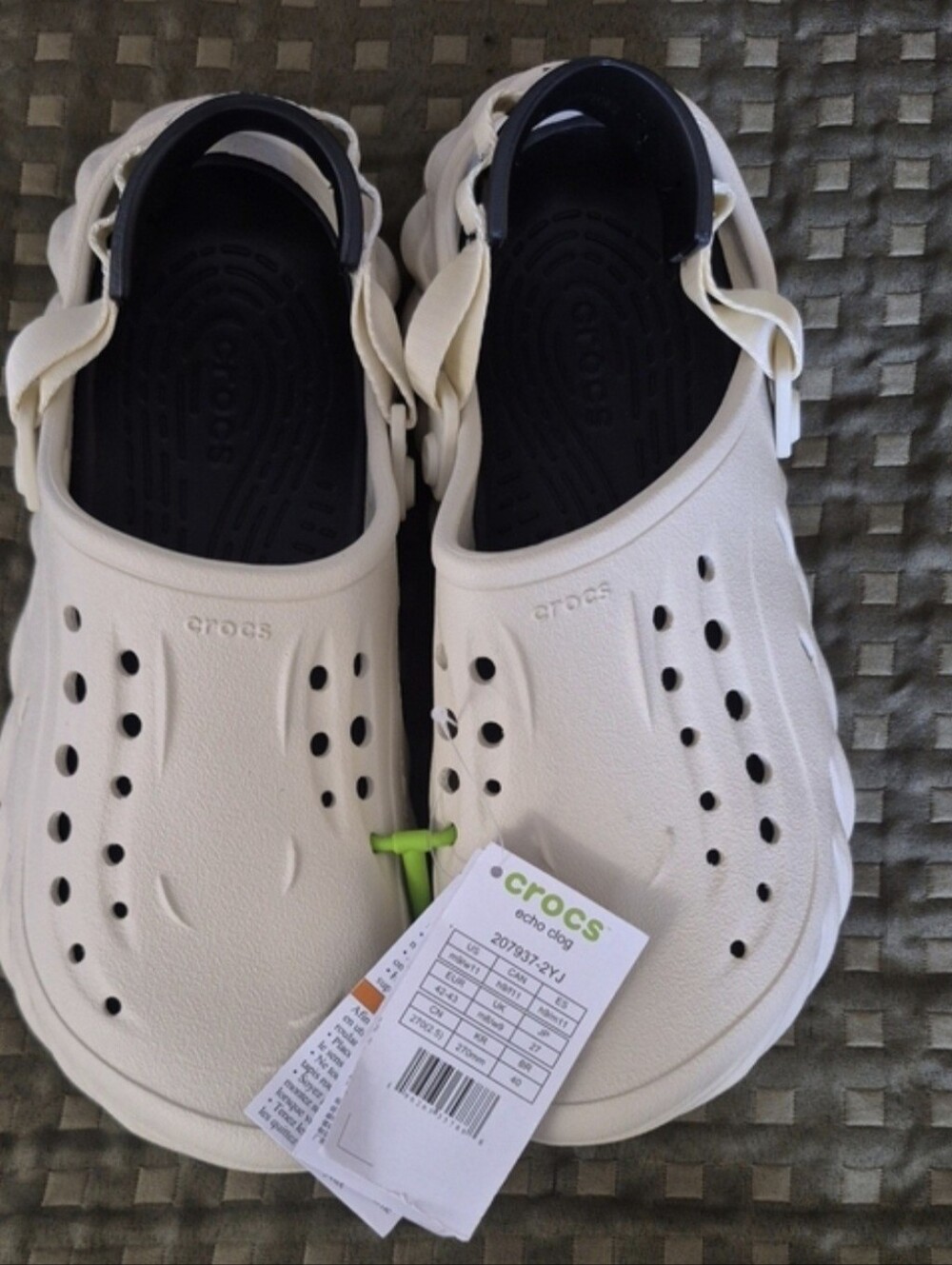 CROCS Kids Echo Clog in White with Black Footbed - Picture 6 of 9